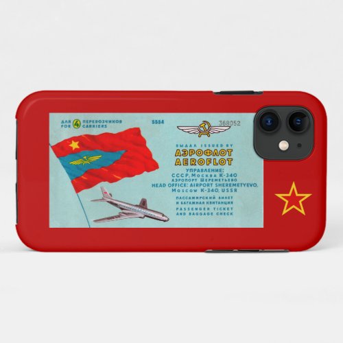 Aeroflot Passenger Ticket iPhone 11 Case