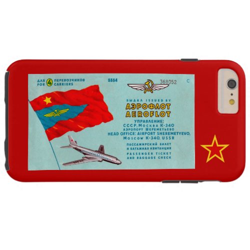 Aeroflot Passenger Ticket Tough iPhone 6 Plus Case