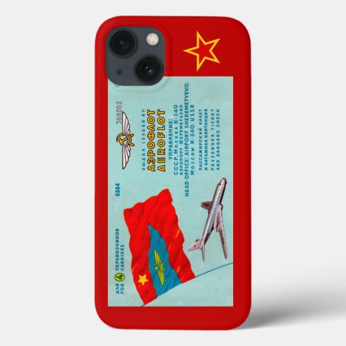 Aeroflot Passenger Ticket iPhone 13 Case