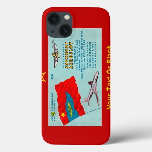 Aeroflot Passenger Ticket iPhone 13 Case