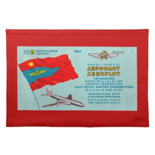 Aeroflot Passenger Ticket Cloth Placemat