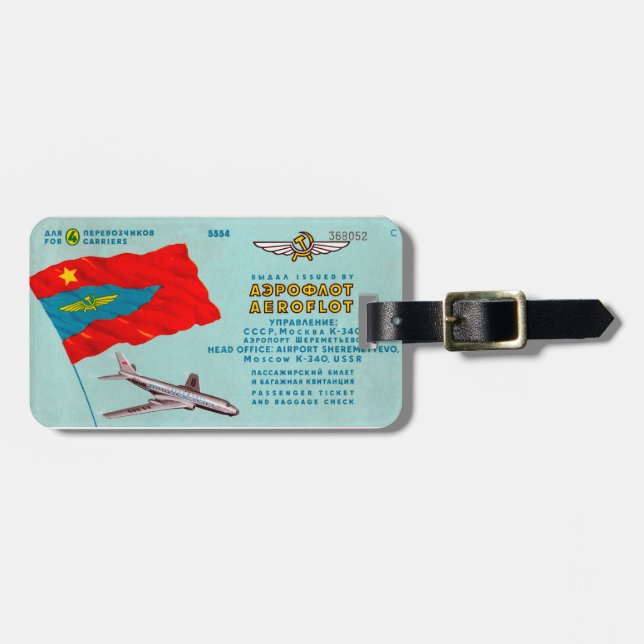 Aeroflot Passenger Ticket Luggage Tag (Front Horizontal)