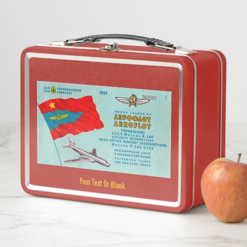 Aeroflot Passenger Ticket Metal Lunch Box