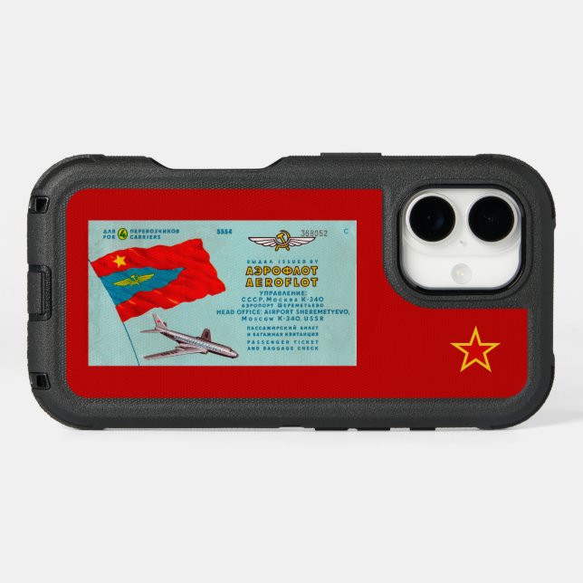 Aeroflot Passenger Ticket Otterbox iPhone Case (Back Horizontal)