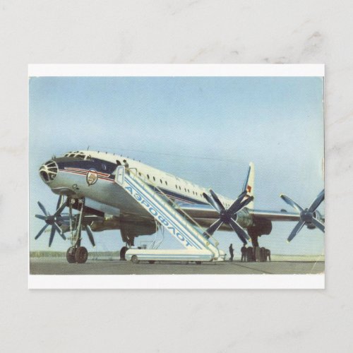 Aeroflot Tu 114 AIRLINER Postcard