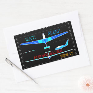Aeromodelling Plane Rectangular Sticker