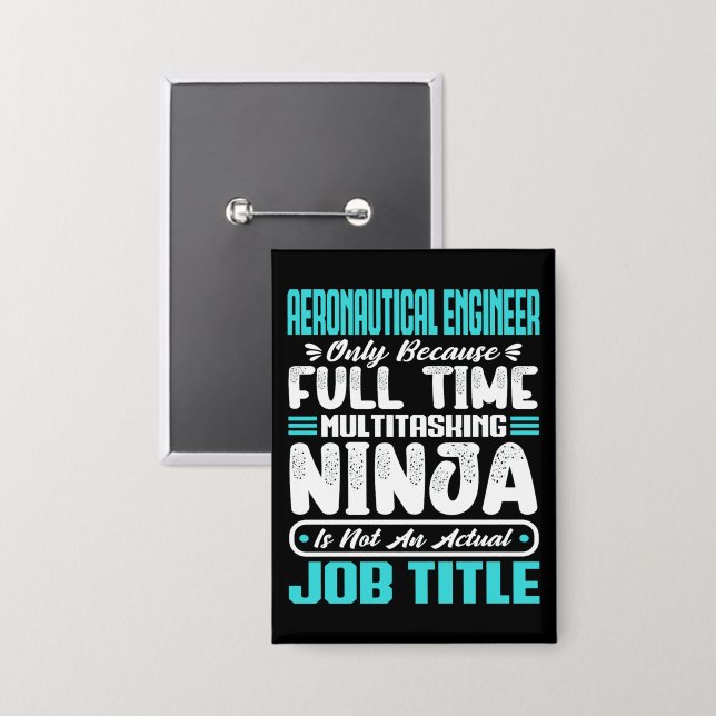 Aeronautical Engineer Job Title Profession Skills Button (Front/Back)