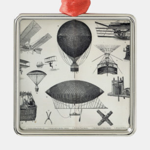 Aeronautics - Aerial Machines Metal Ornament