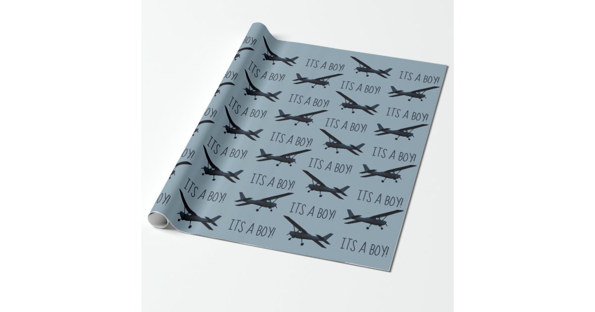 Aeroplane Baby Shower Wrapping Paper