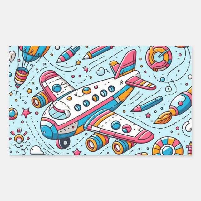 Aeroplane Birthday Sticker (Front)