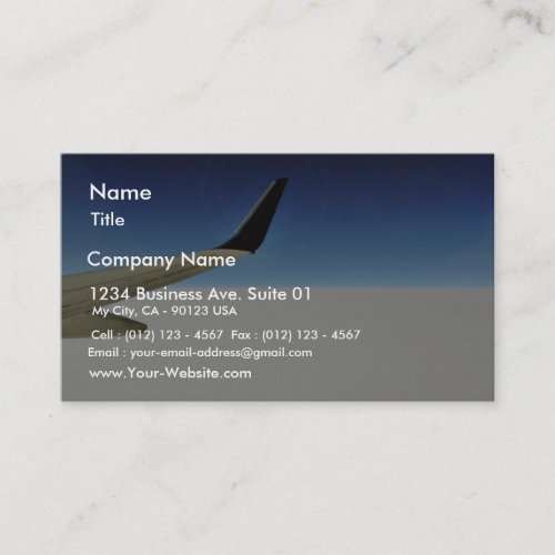Aeroplane In The Sky Business Card Templates