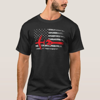 Aeroplane Mechanic American Flag Aeroplane T-Shirt