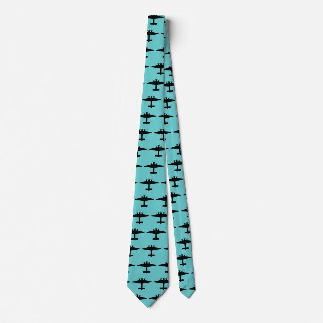 Aeroplane on Blue Neck Tie (Front)
