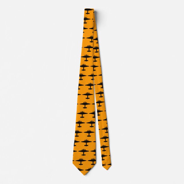 Aeroplane on Orange Neck Tie (Front)