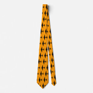 Aeroplane on Orange Neck Tie
