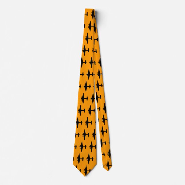 Aeroplane on Orange Neck Tie (Front)