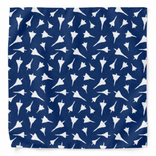 Aeroplane Pattern Blue White Bandana