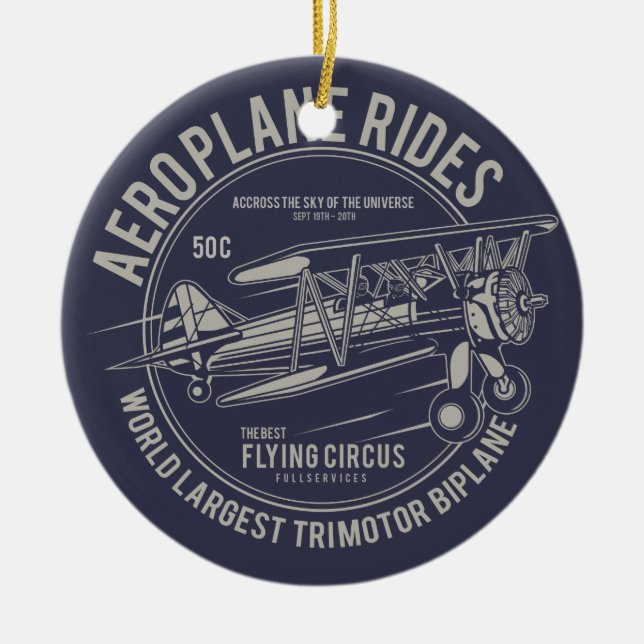 Aeroplane rides flying circus | Airplane Gifts Ceramic Ornament (Front)