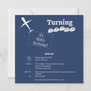 Aeroplane Template Birthday Invitation Card