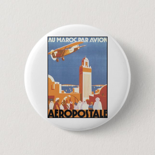 Aeropostale Au Maroc Par Avion Pinback Button (Front)