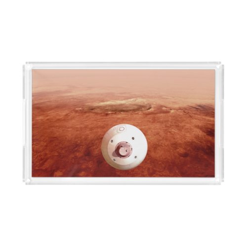 Aeroshell With Perseverance Rover Descent To Mars Acrylic Tray