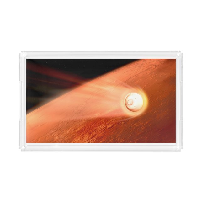 Aeroshell With Perseverance Rover Descent To Mars Acrylic Tray (Front)