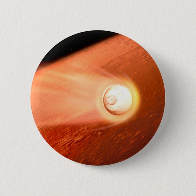 Aeroshell With Perseverance Rover Descent To Mars Button (Front)