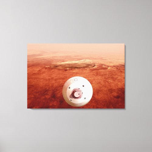 Aeroshell With Perseverance Rover Descent To Mars Canvas Print