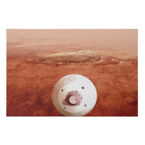 Aeroshell With Perseverance Rover Descent To Mars Faux Canvas Print