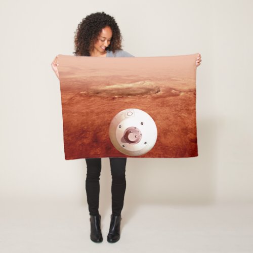 Aeroshell With Perseverance Rover Descent To Mars Fleece Blanket