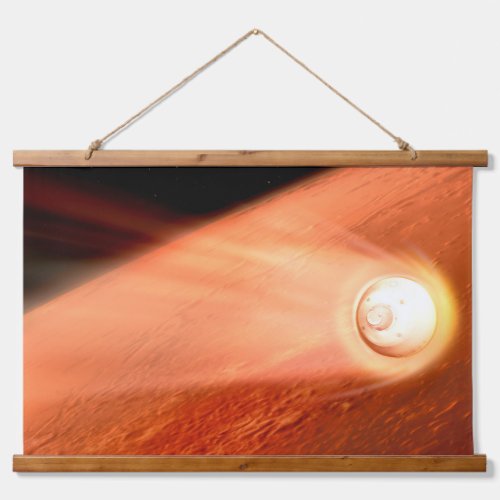 Aeroshell With Perseverance Rover Descent To Mars Hanging Tapestry