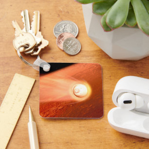 Aeroshell With Perseverance Rover Descent To Mars Keychain