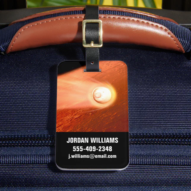 Mars Rover Tags Aeroshell With Perseverance Rover Descent To Mars Luggage Tag | Zazzle