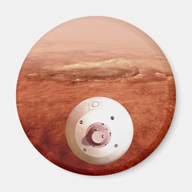 Aeroshell With Perseverance Rover Descent To Mars Magnet (Front)