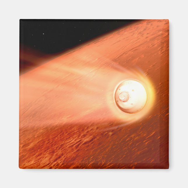 Aeroshell With Perseverance Rover Descent To Mars Magnet (Front)