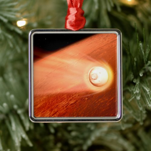 Aeroshell With Perseverance Rover Descent To Mars Metal Ornament