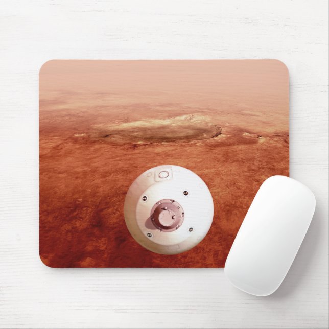 Aeroshell With Perseverance Rover Descent To Mars Mouse Pad (With Mouse)