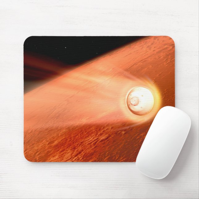 Aeroshell With Perseverance Rover Descent To Mars Mouse Pad (With Mouse)