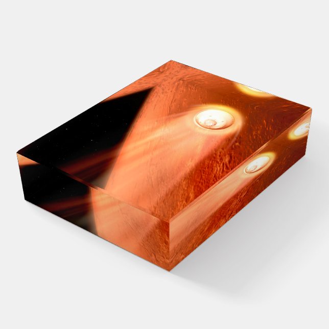 Aeroshell With Perseverance Rover Descent To Mars Paperweight (Angled)