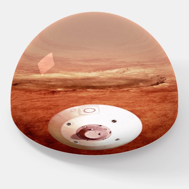 Aeroshell With Perseverance Rover Descent To Mars Paperweight (Angled)