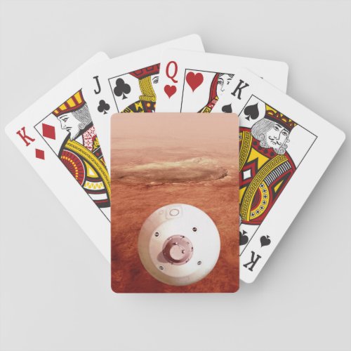Aeroshell With Perseverance Rover Descent To Mars Playing Cards