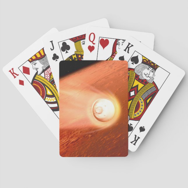 Aeroshell With Perseverance Rover Descent To Mars Poker Cards (Back)