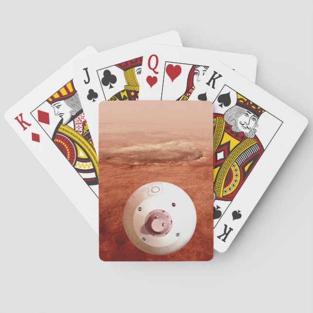 Aeroshell With Perseverance Rover Descent To Mars Poker Cards (Back)