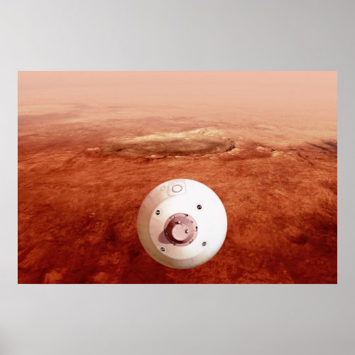 Aeroshell With Perseverance Rover Descent To Mars Poster