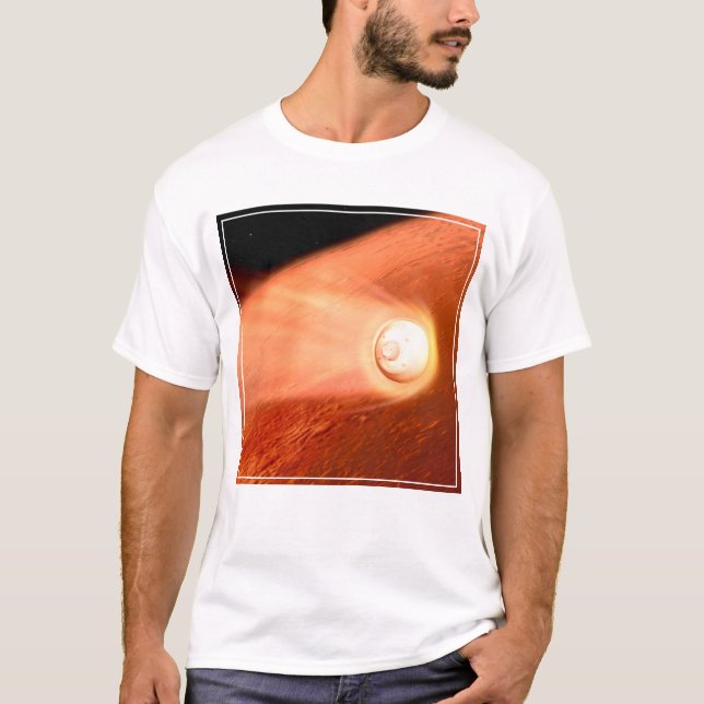 Aeroshell With Perseverance Rover Descent To Mars T-Shirt (Front)