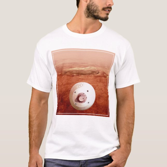 Aeroshell With Perseverance Rover Descent To Mars T-Shirt (Front)