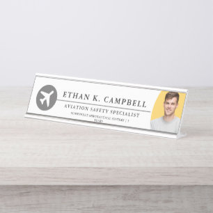 Aerospace + Avionics Industry symbol + Logo Desk Name Plate