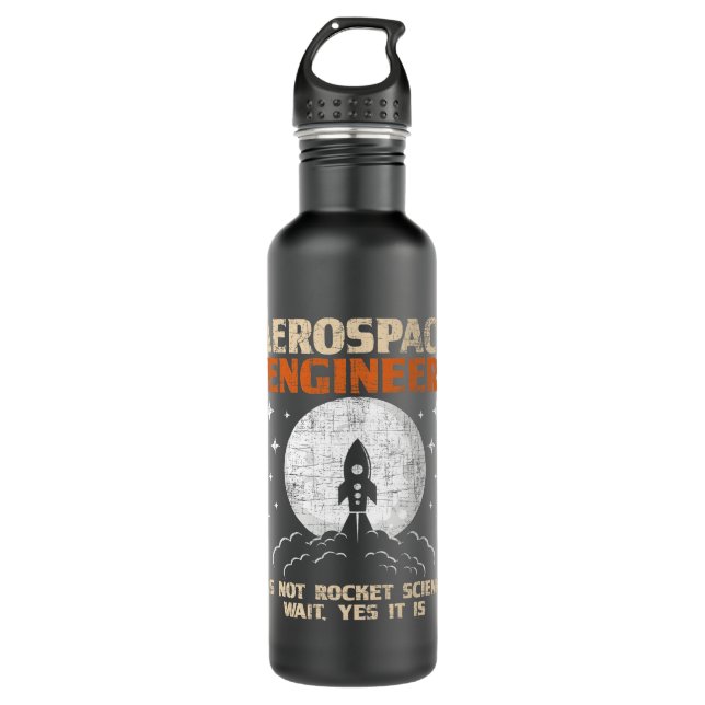 Aerospace Engineer Aircraft Space Engineering Stainless Steel Water Bottle (Front)