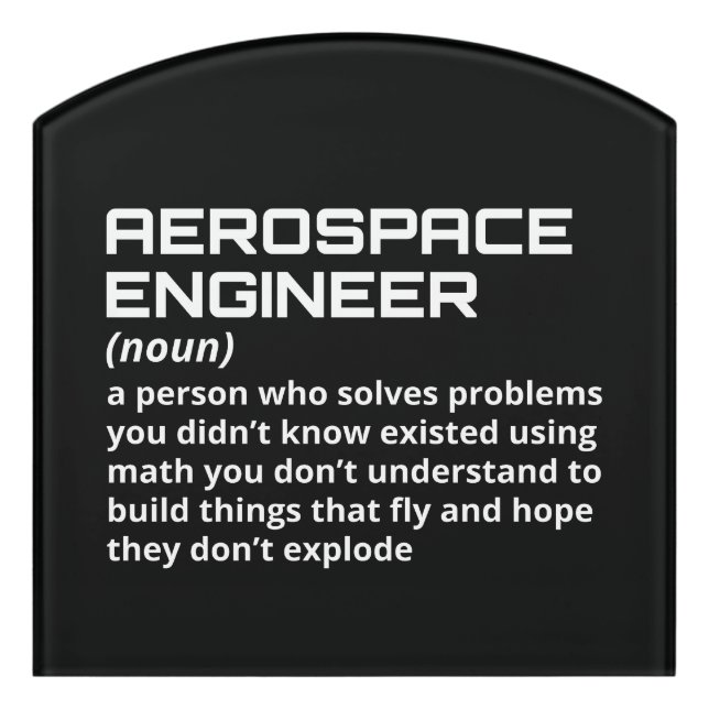 Aerospace Engineer - Funny Definition W-1 Door Sign (Contour Front)