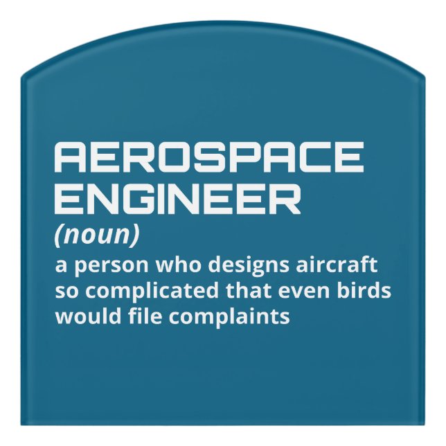Aerospace Engineer - Funny Definition W-2 Door Sign (Contour Front)